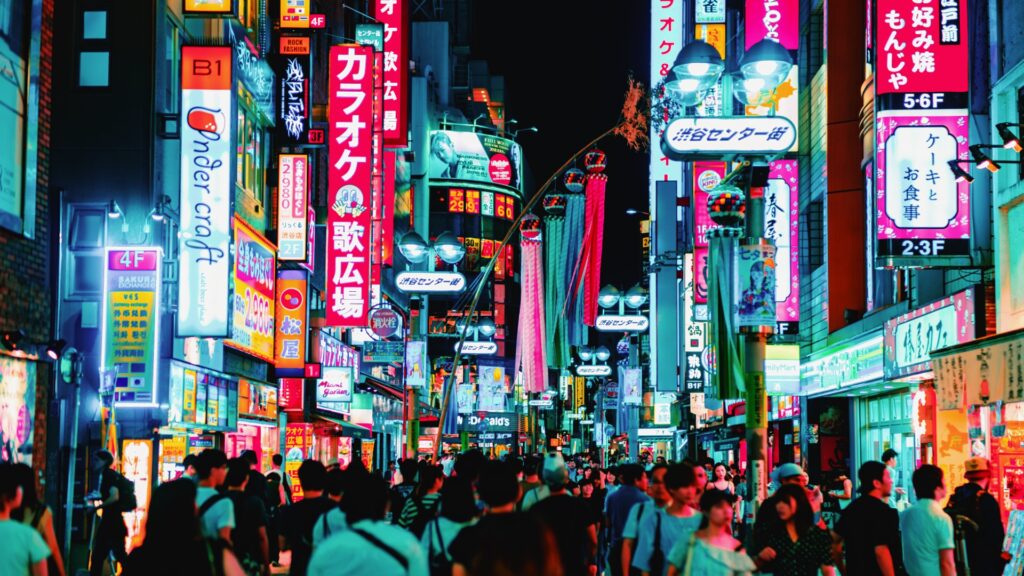 Tokio, japonia, miasto, noc