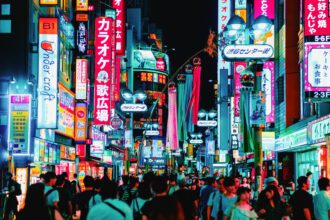 Tokio, japonia, miasto, noc