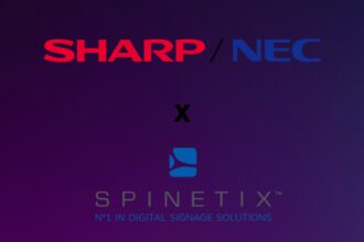 Sharp:Nec, Spinetix, logo, digital signage